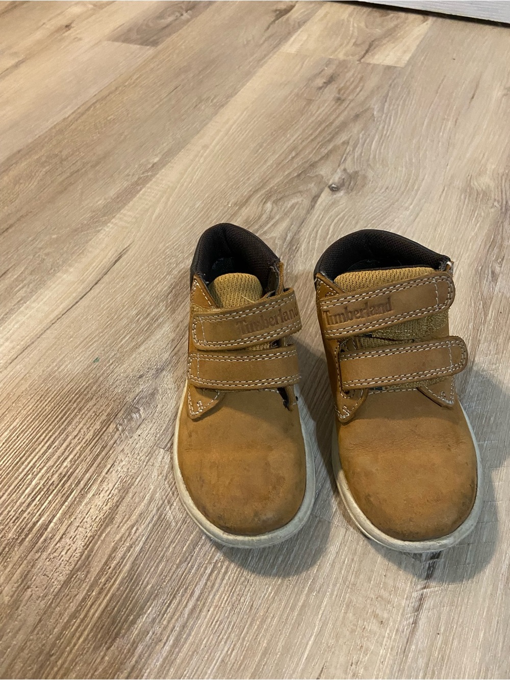 Timberland Kids Tan Leather Velcro Hiking Boots